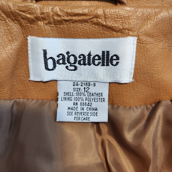 Vintage Bagatelle Leather Carmel Tan Jacket Ladies Size 12 - Picture 5 of 10